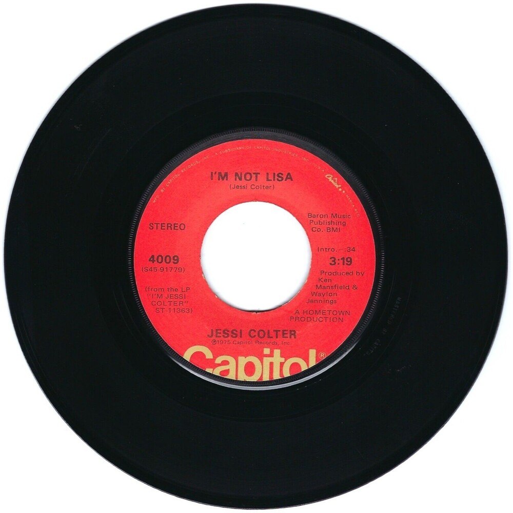 Jessi Colter 45 I'm Not Lisa / For The First Time on Capitol VG+ Country '75